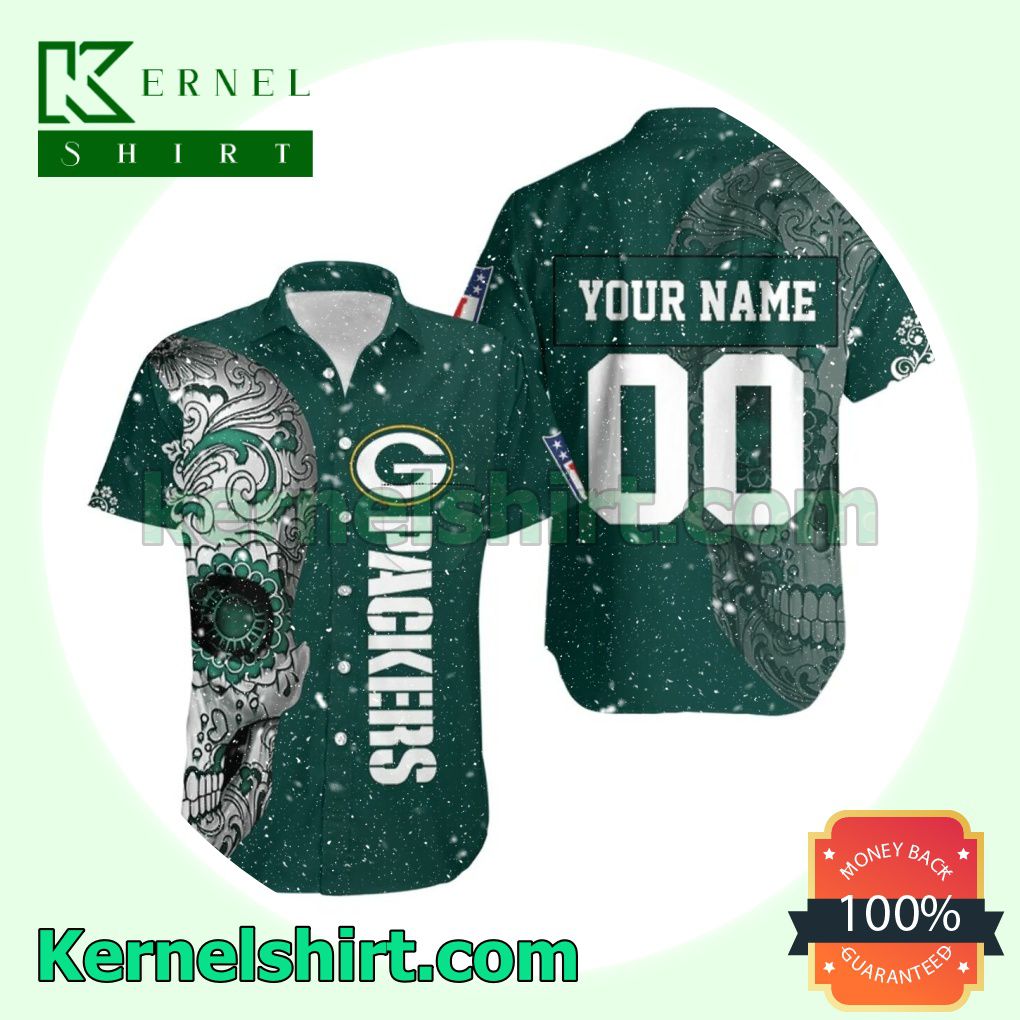 Personalized Green Bay Packers Nfl Sugar Skull Beach Shirt