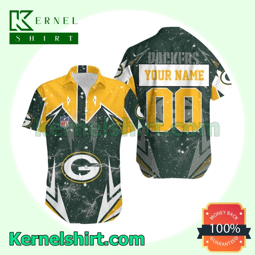 Personalized Nfl Green Bay Packers Lightning Beach Shirt