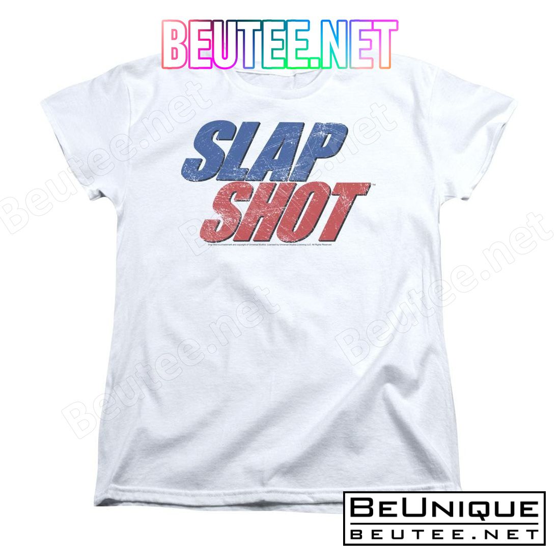 Slap Shot Blue And Red Logo Shirt