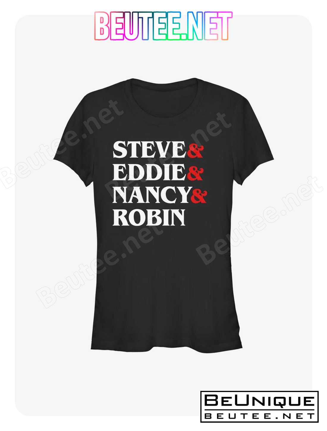 Stranger Things Steve & Eddie & Nancy & Robin Girls T-Shirt