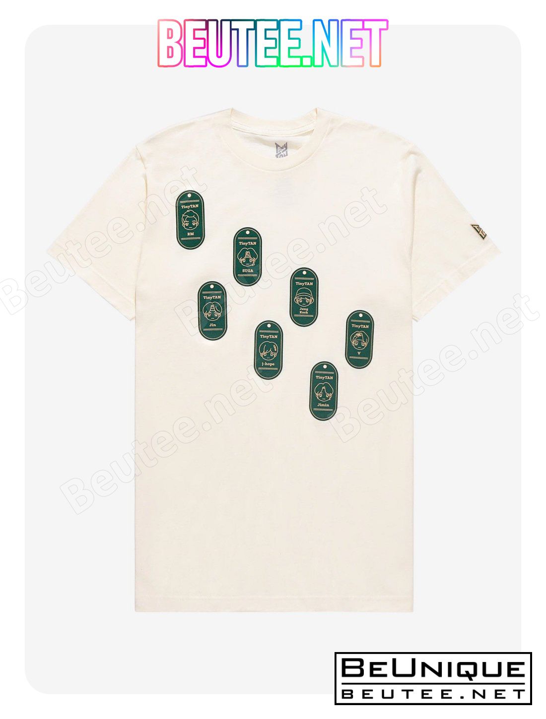 TinyTAN Member Wappen Badges T-Shirt Inspired by BTS Hot Topic Exclusive