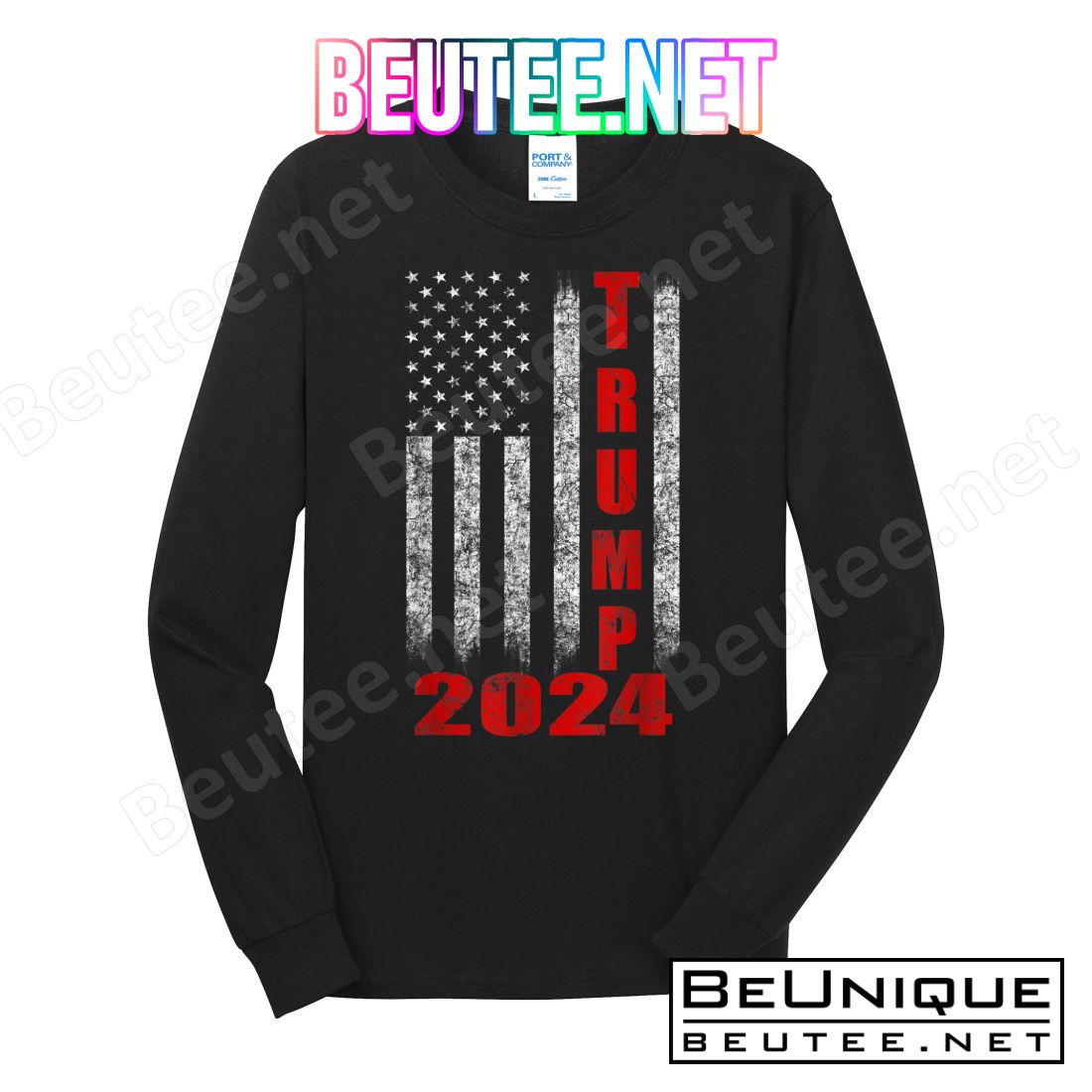Trump 2024 American Flag Design T-Shirts