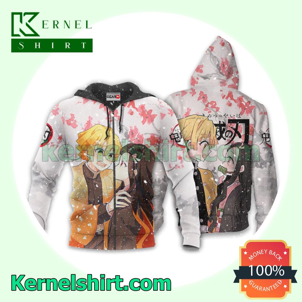 Wonderful Zenitsu and Nezuko Demon Slayer Anime Fans Gift Hoodie Sweatshirt Button Down Shirts