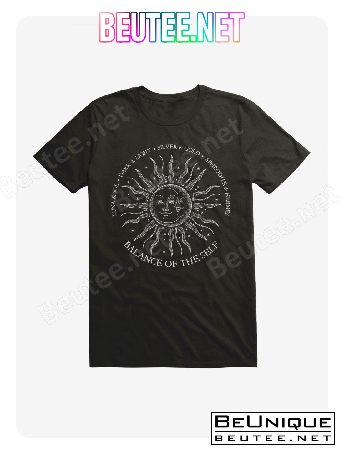 Balance Of The Self Luna And Sol Dark And Light Silver And Gold Shirt