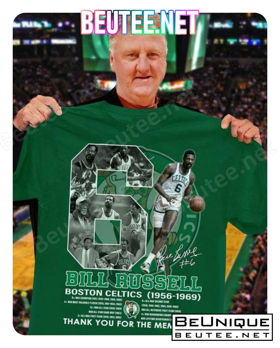 Bill Russell Boston Celtic 1956-1969 Thank You For The Memories Signature Shirt