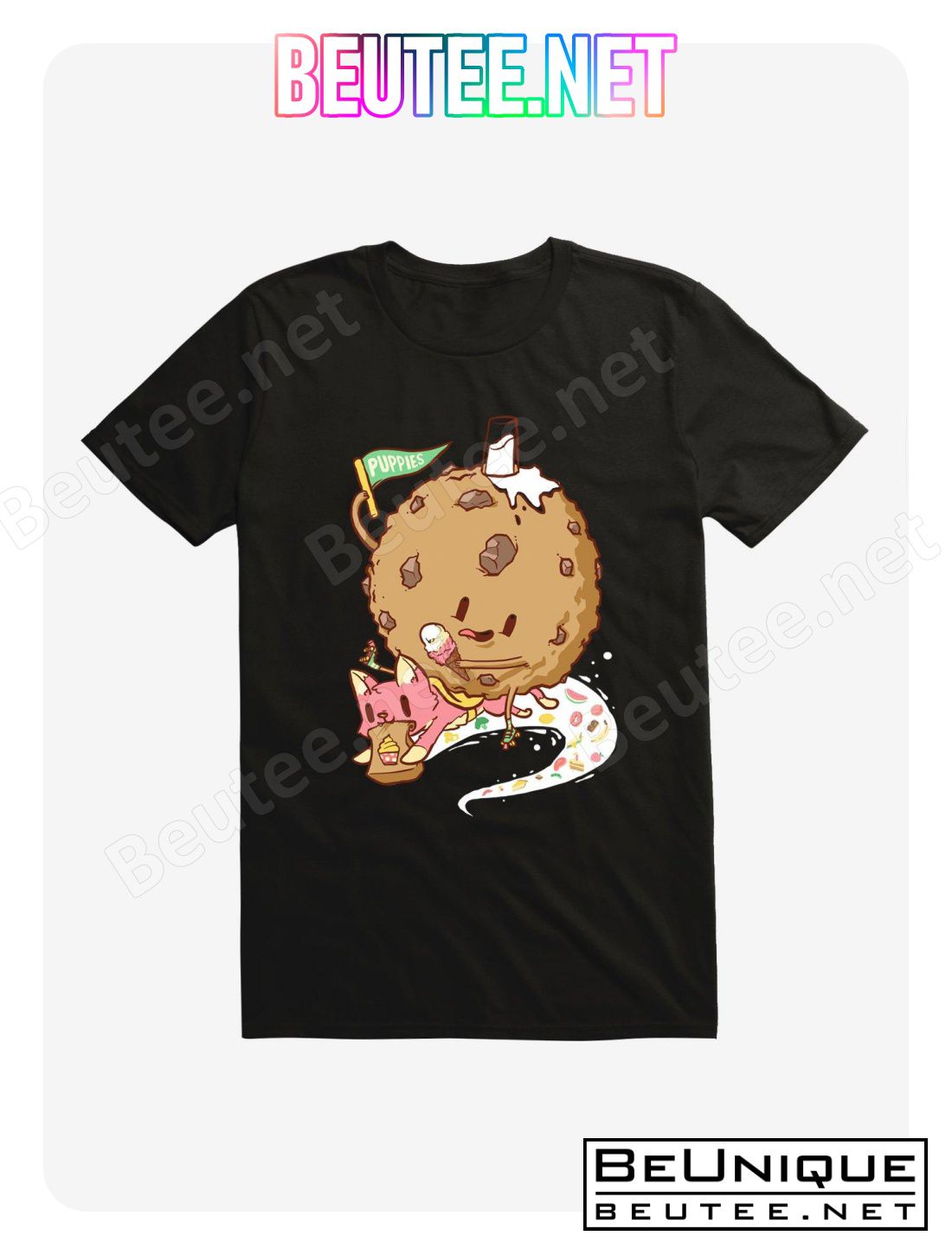 Cake Delivery Cat Black T-Shirt