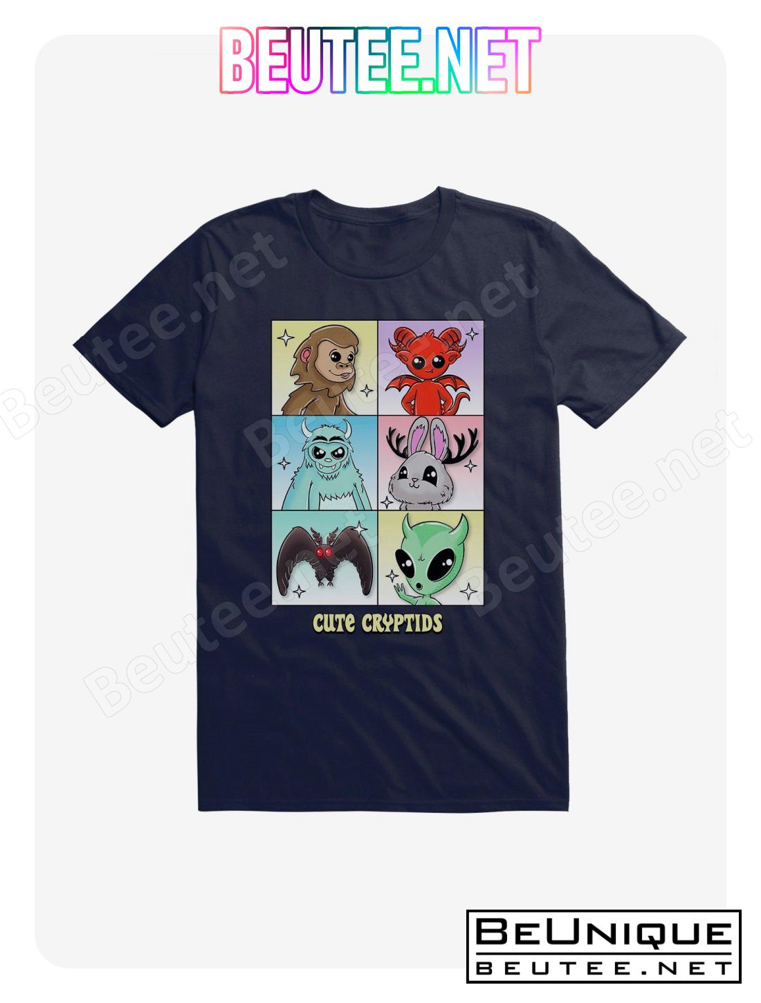 Cute Cryptid Bunch Grid T-Shirt