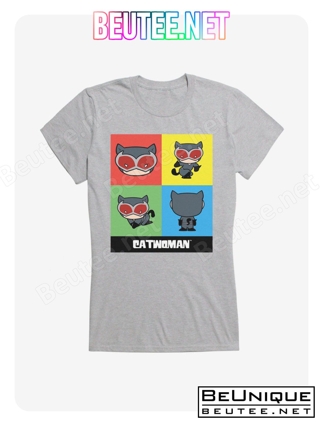 DC Comics Batman Chibi Catwoman Squares T-Shirt