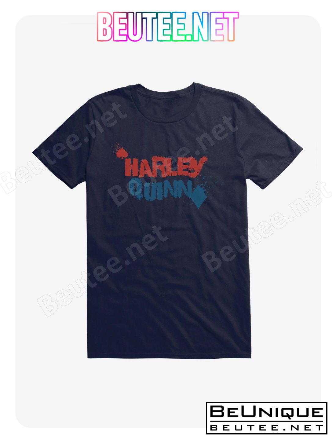 DC Comics Batman Harley Quinn Spray Paint Logo T-Shirt