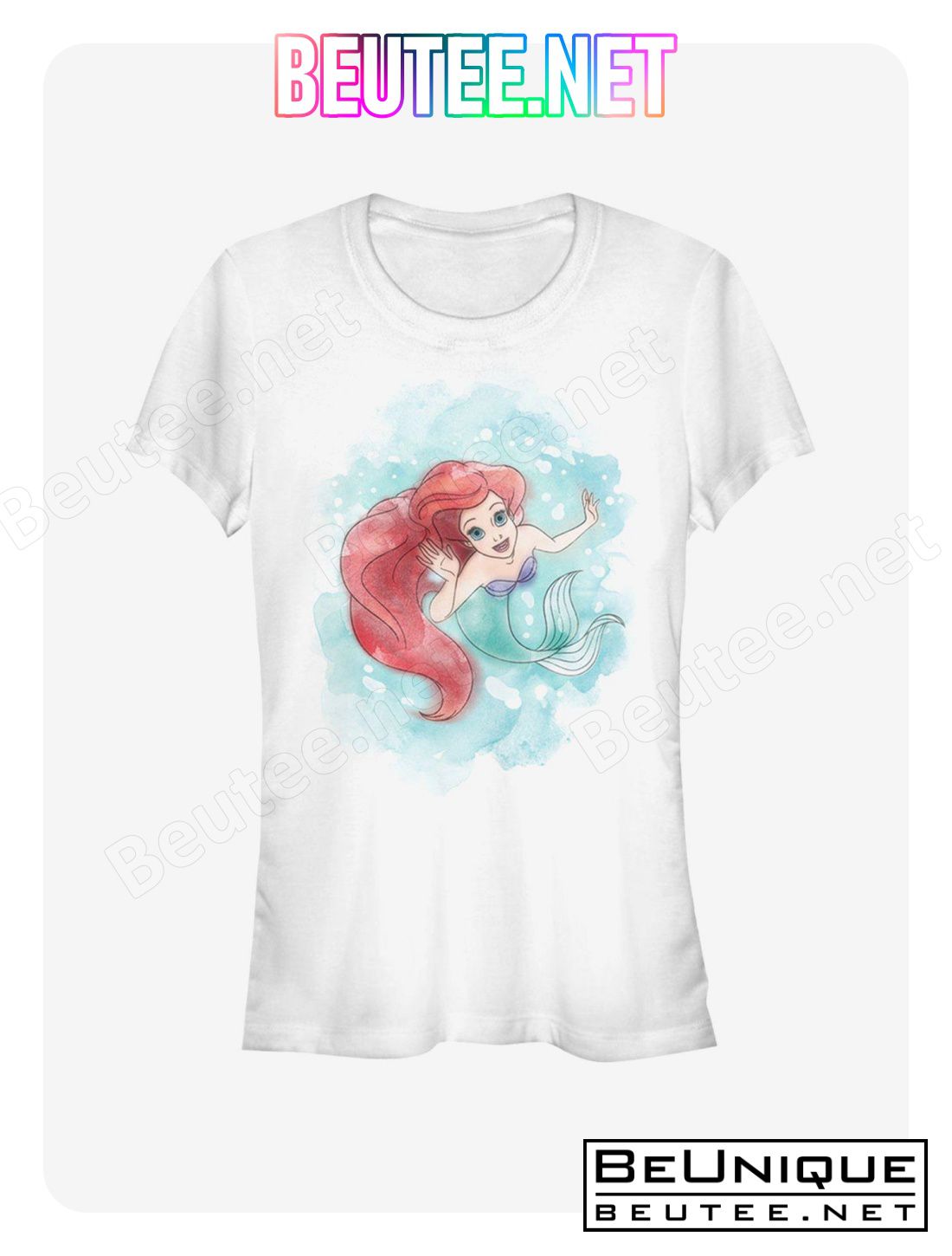 Disney Ariel Watercolor Print T-Shirt