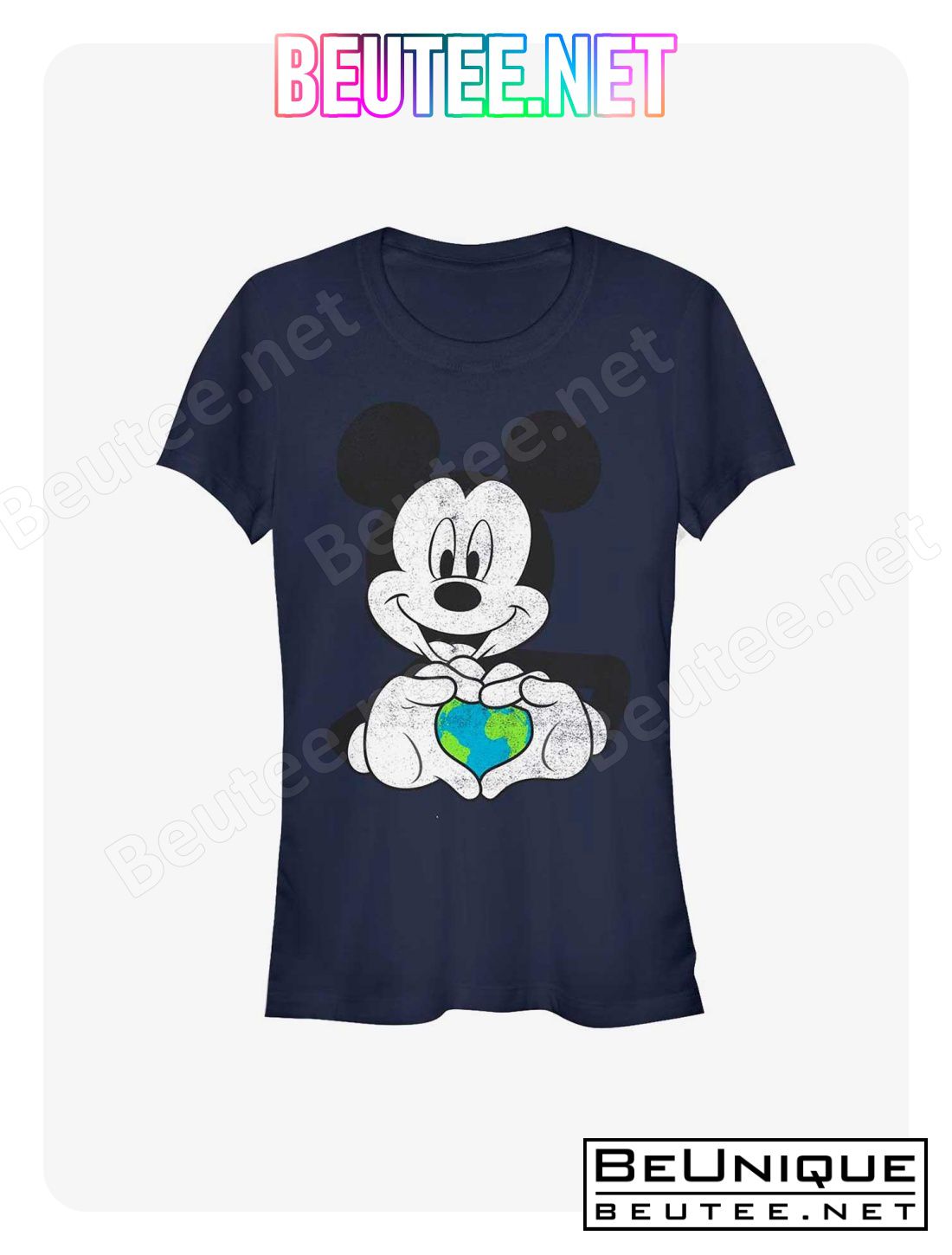 Disney Mickey Mouse Mickey Earth Heart T-Shirt