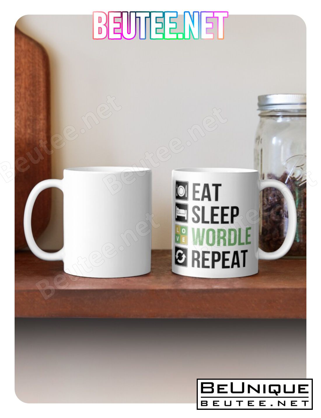 Eat Sleep Wordle Repeat Coffee Mug