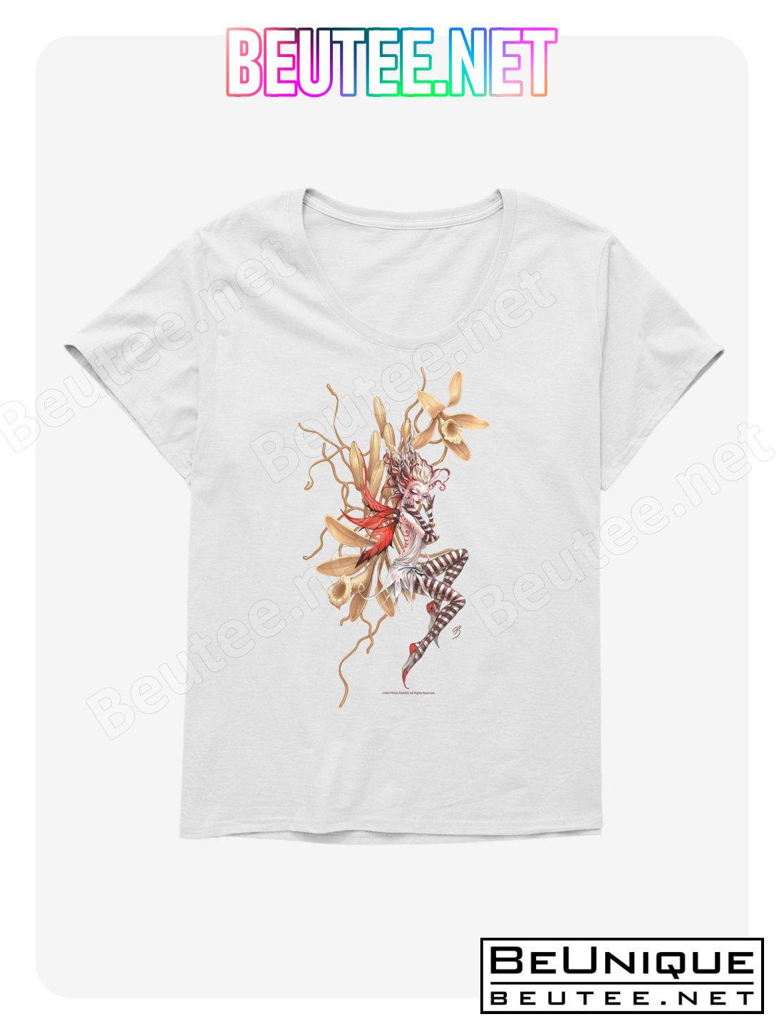 Fairies By Trick Red Wing Fairy T-Shirt Plus Size