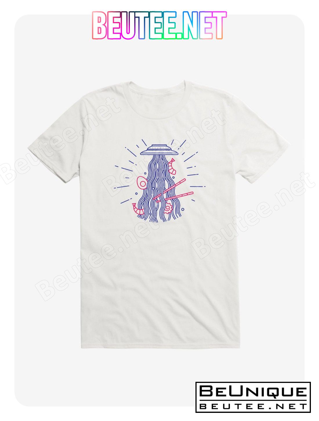 From Outer Space Ramen Spaceship White T-Shirt