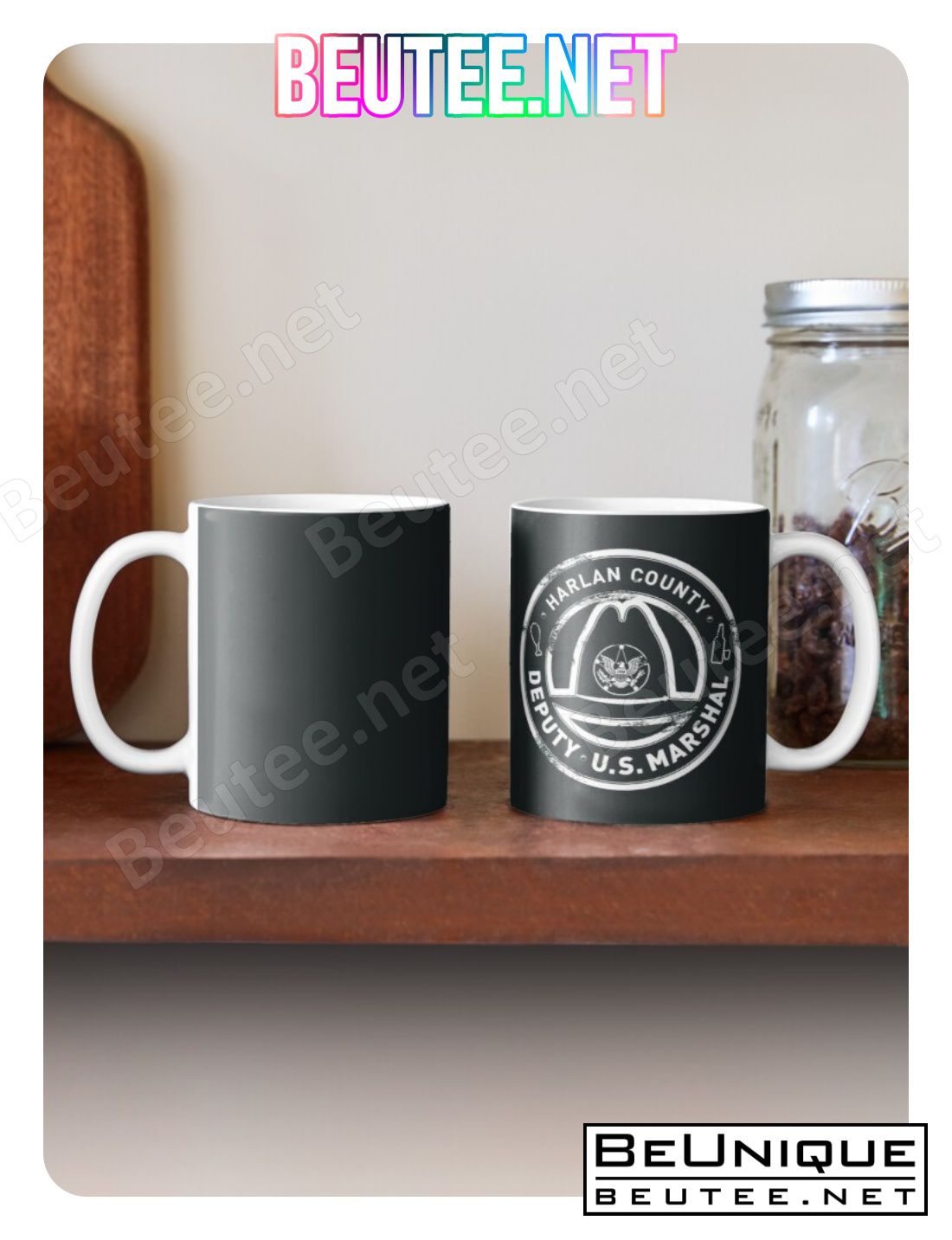 Harlan County Us Deputy Marshal Badge Grunge Coffee Mug