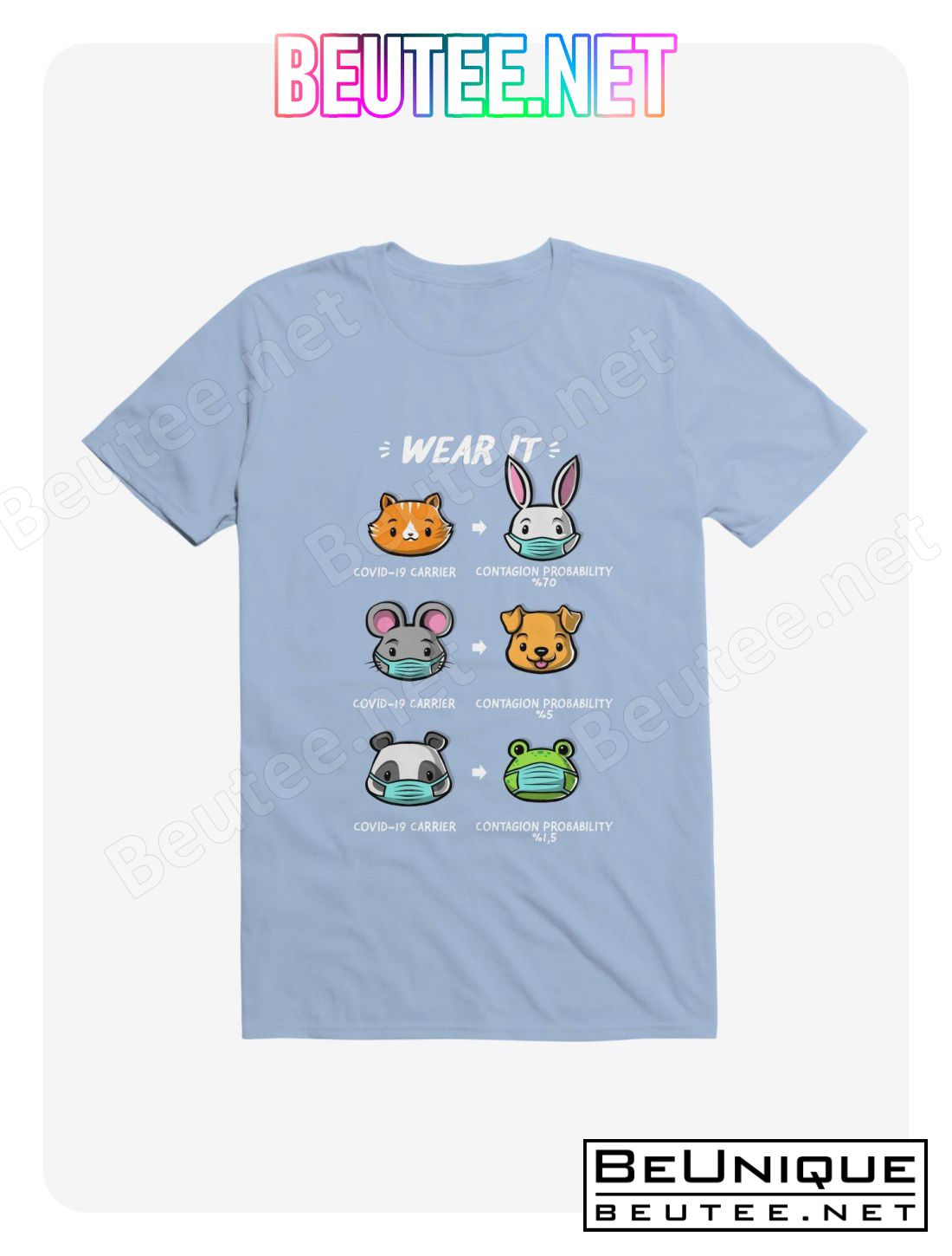How To Wear A Face Mask Cute Animals T-Shirt