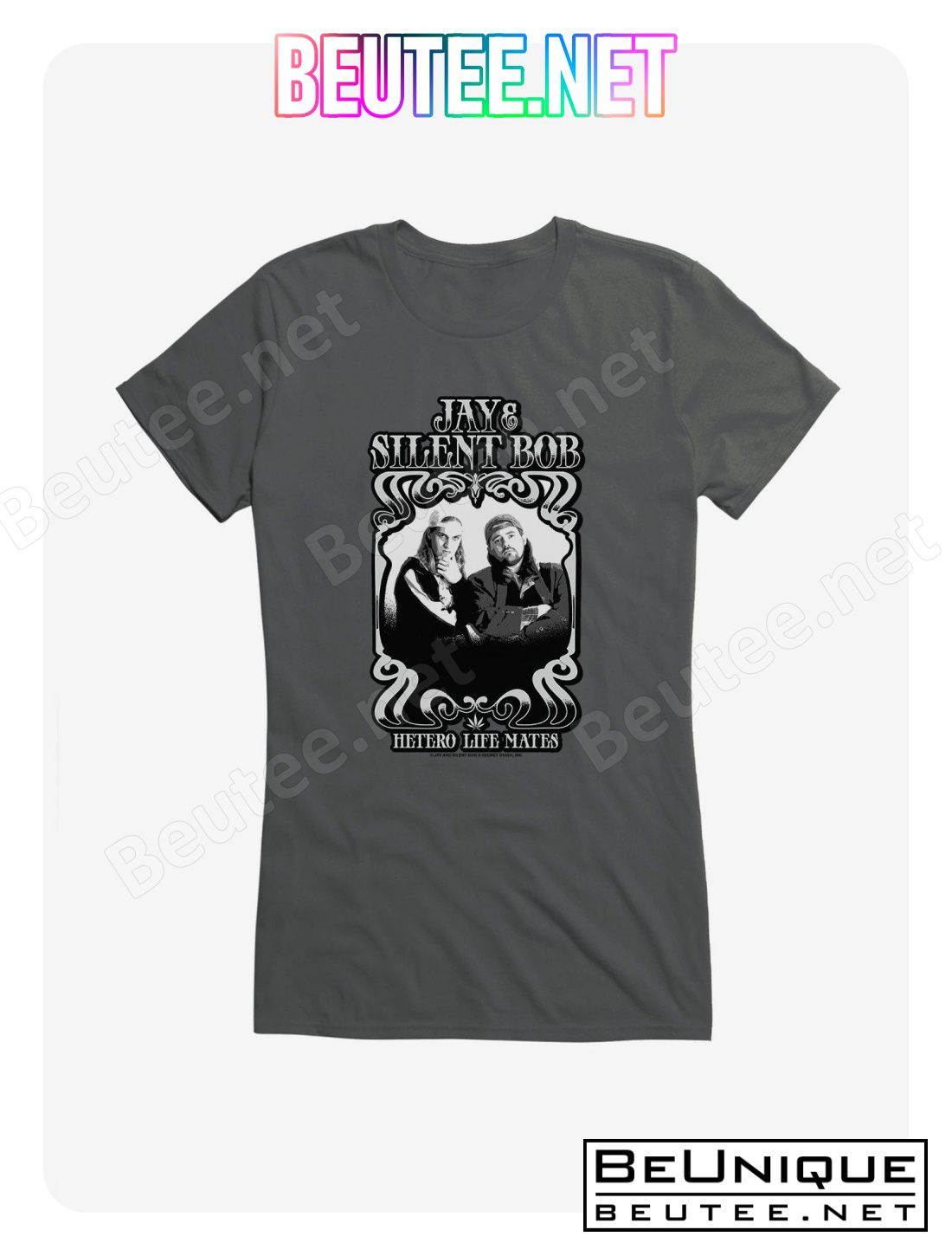 Jay And Silent Bob Black And White Portrait T-Shirt