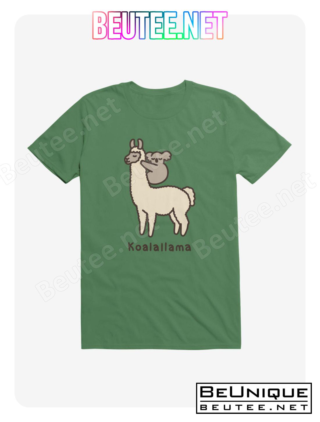 Koalallama Koala And Llama Kelly Green T-Shirt