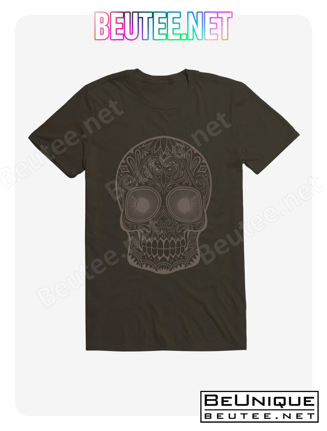 Light Grey Sugar Skull T-Shirt