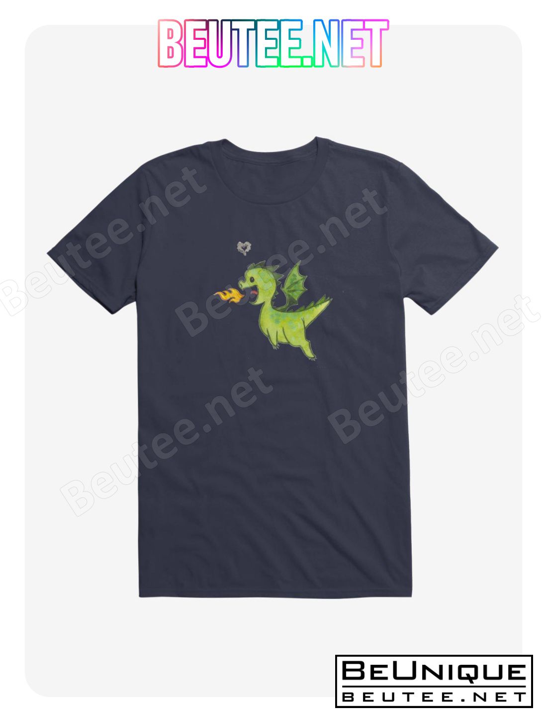 Little Green Dragon Love Navy Blue T-Shirt
