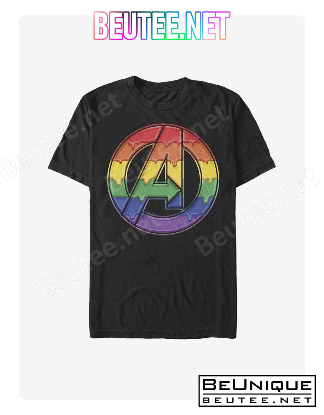 Marvel Avengers Dripping Rainbow Logo T-Shirt