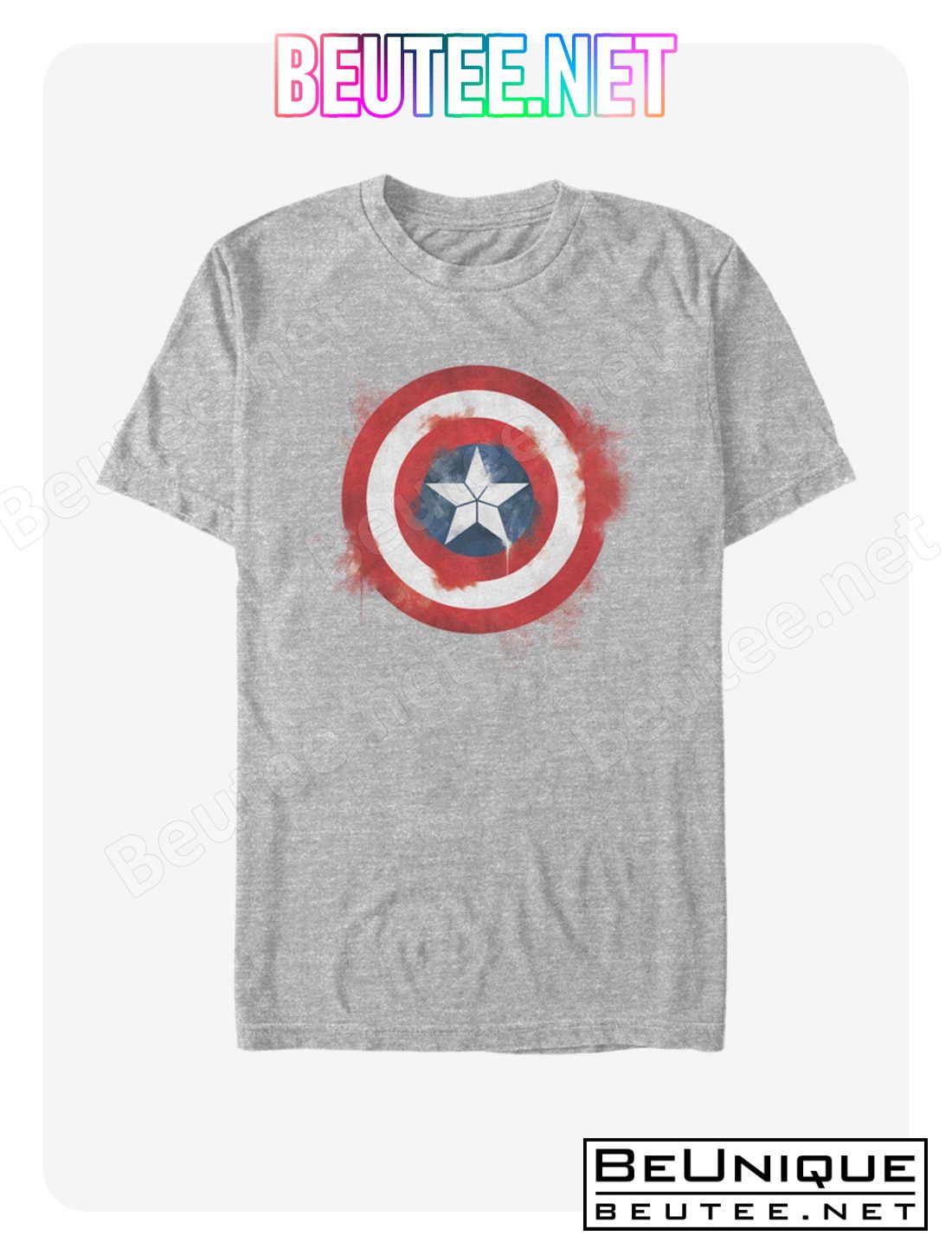 Marvel Avengers Endgame Captain America Spray Logo T-Shirt
