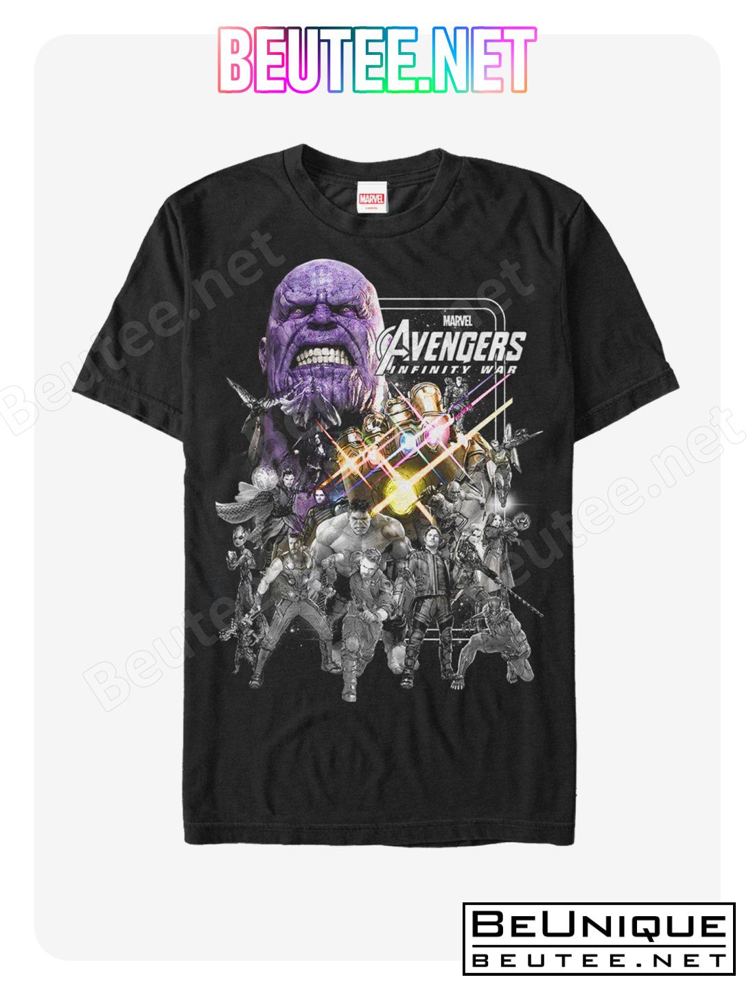 Marvel Avengers Infinity War Group Grayscale T-Shirt