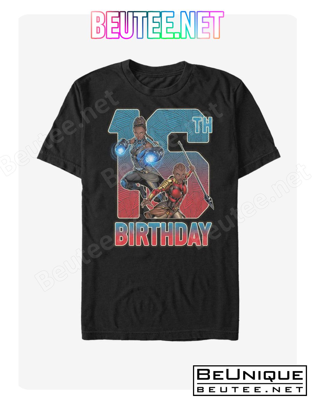 Marvel Black Panther Shuri Okoye 16th Birthday T-Shirt