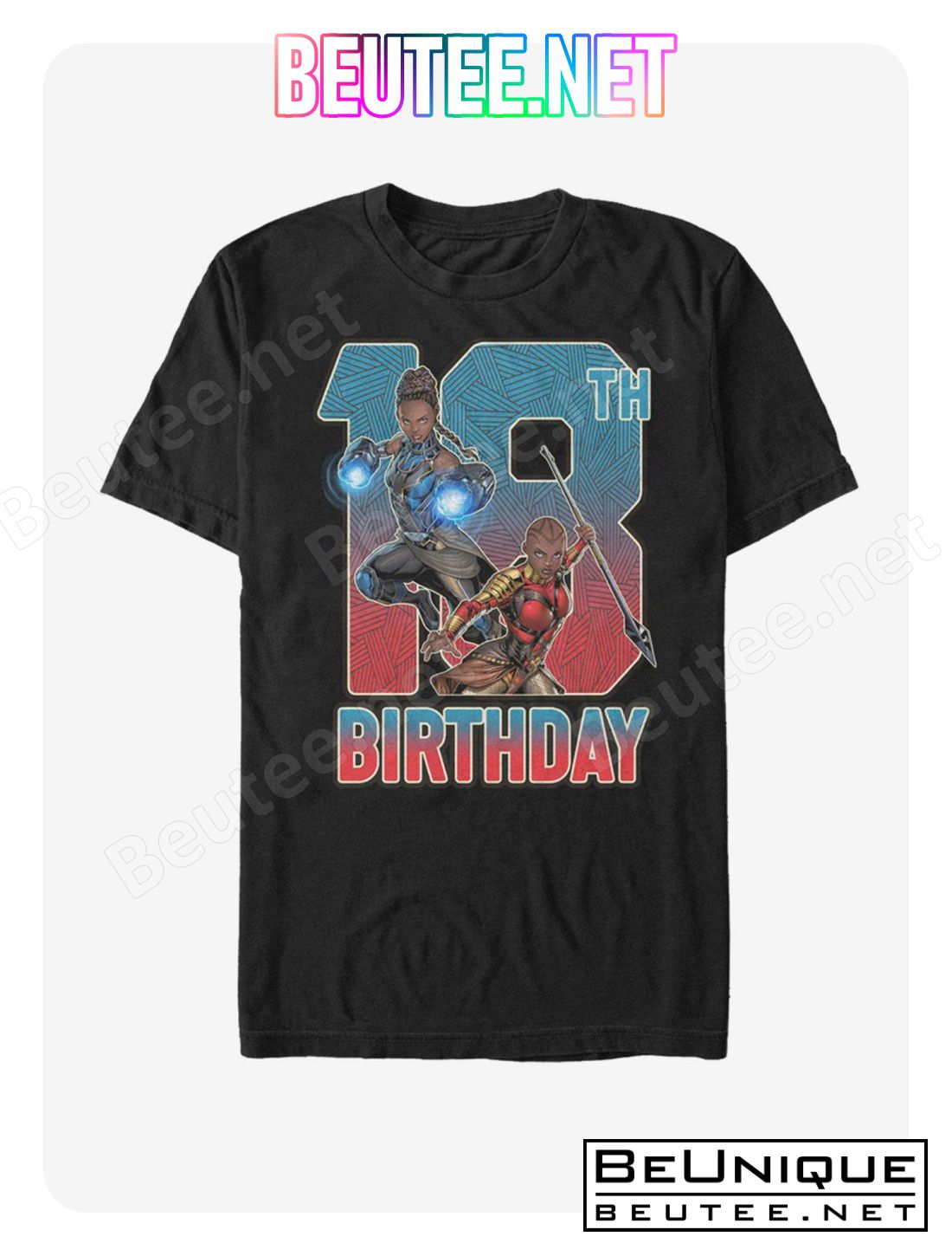 Marvel Black Panther Shuri Okoye 18th Birthday T-Shirt