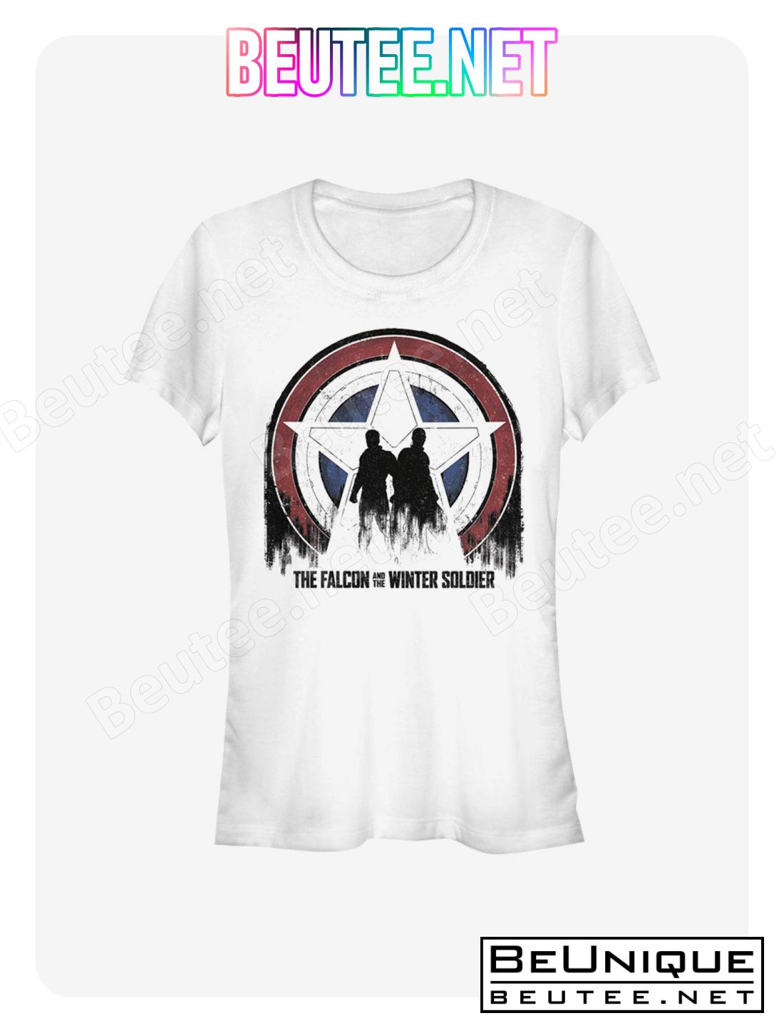 Marvel The Falcon And The Winter Soldier Silhouette Shield T-Shirt