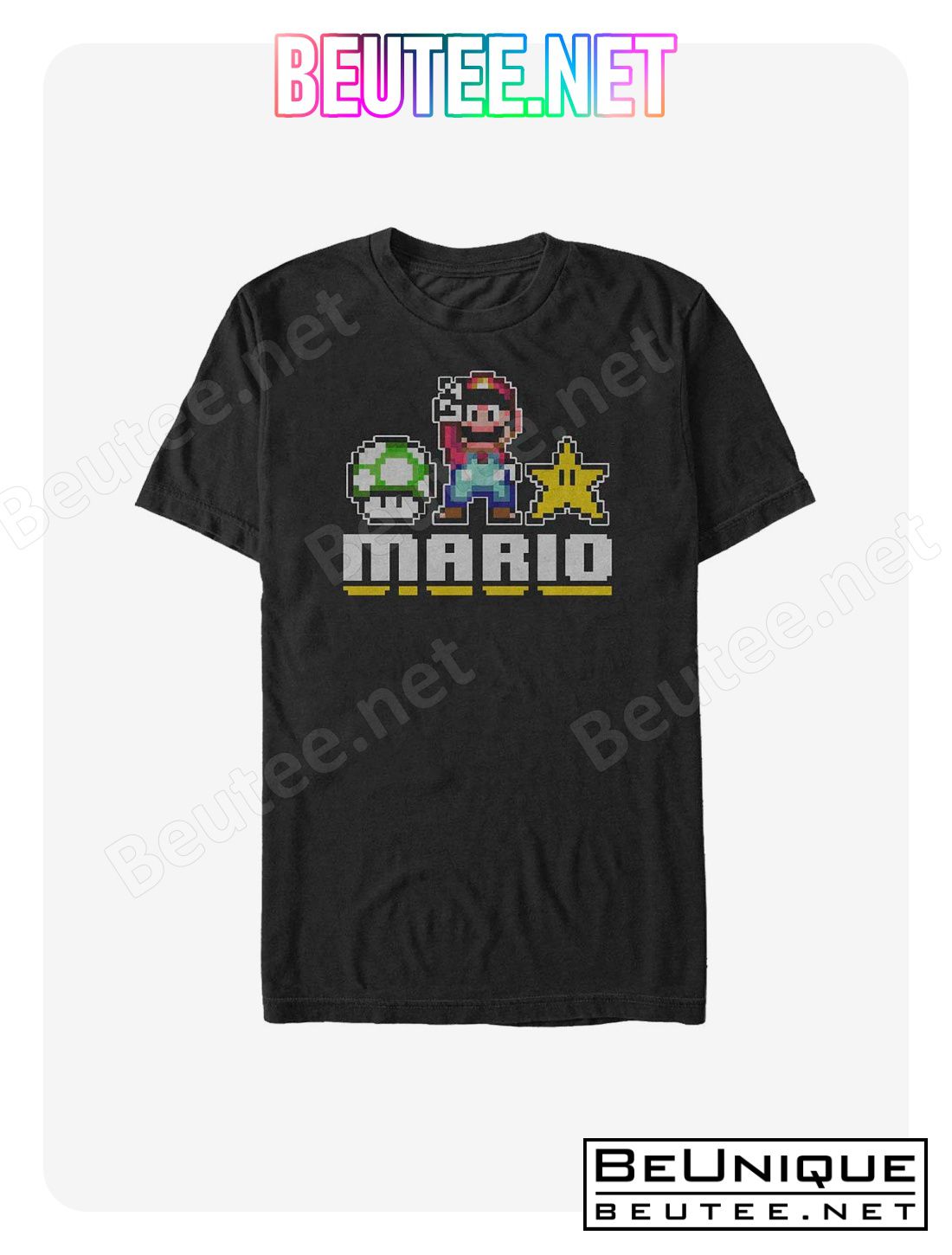 Nintendo Mario Mario 8 Bit Peace T-Shirt