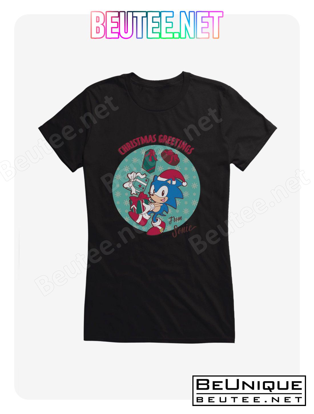 Sonic The Hedgehog Christmas Greetings From Sonic T-Shirt