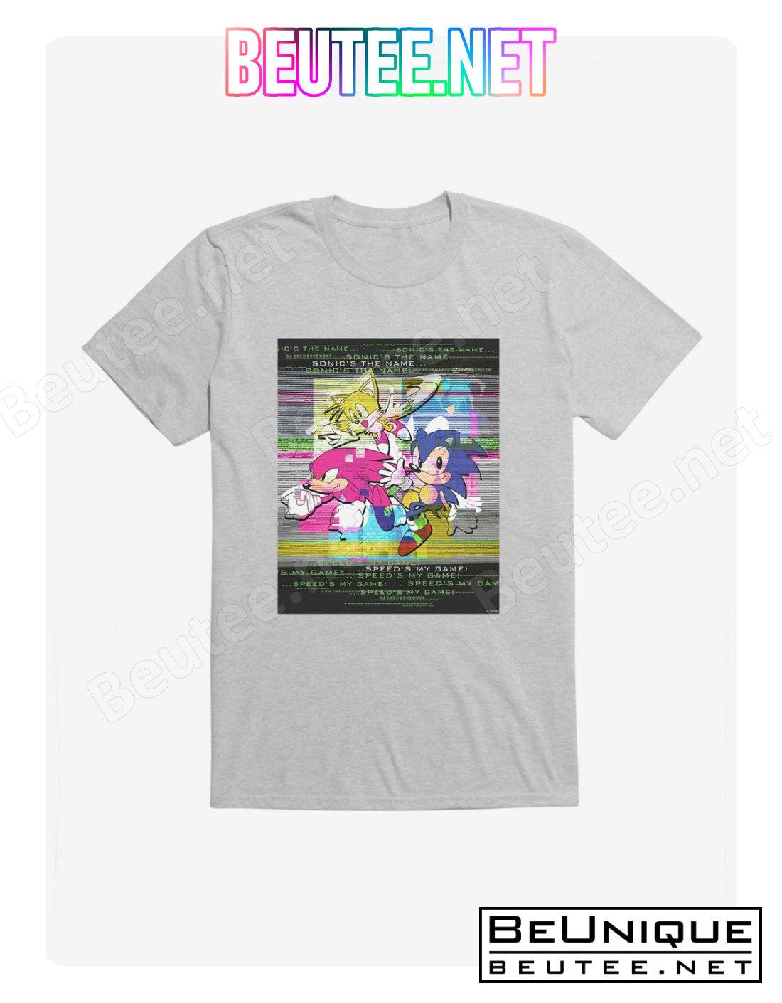 Sonic The Hedgehog Friends Together Glitch T-Shirt