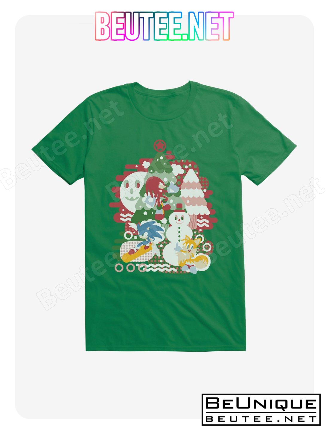 Sonic The Hedgehog Winter Snow Friends Color T-Shirt