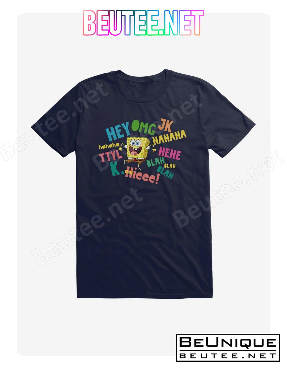 SpongeBob SquarePants Text Verbiage T-Shirt