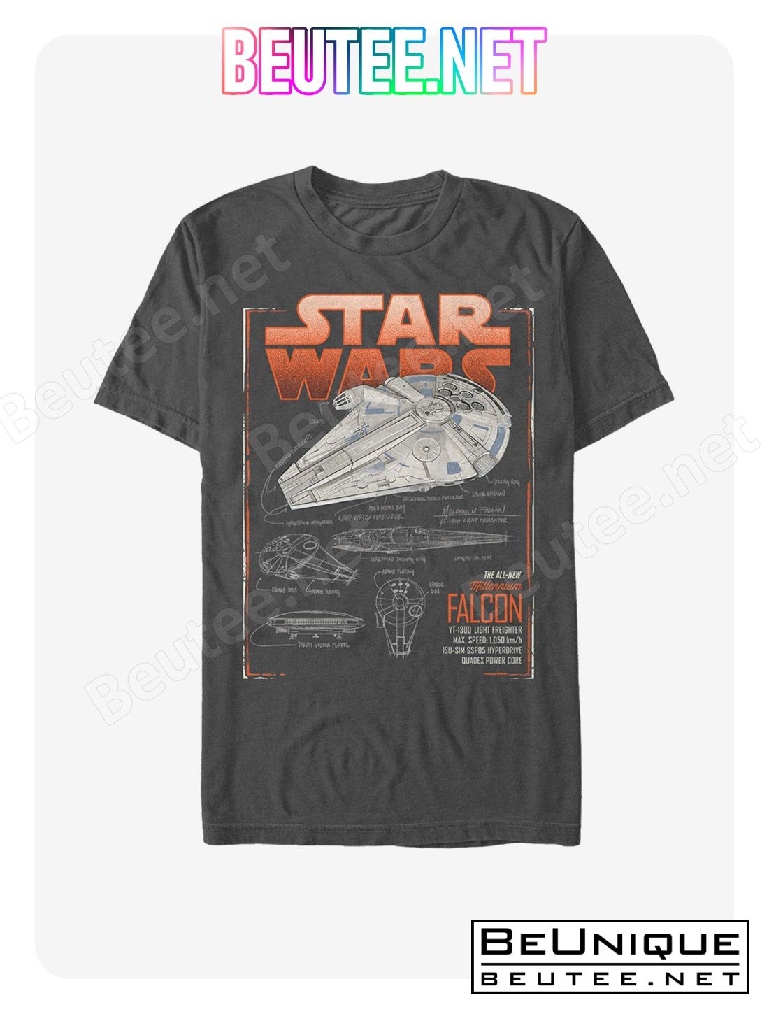 Star Wars Millennium Falcon Schematics T-Shirt