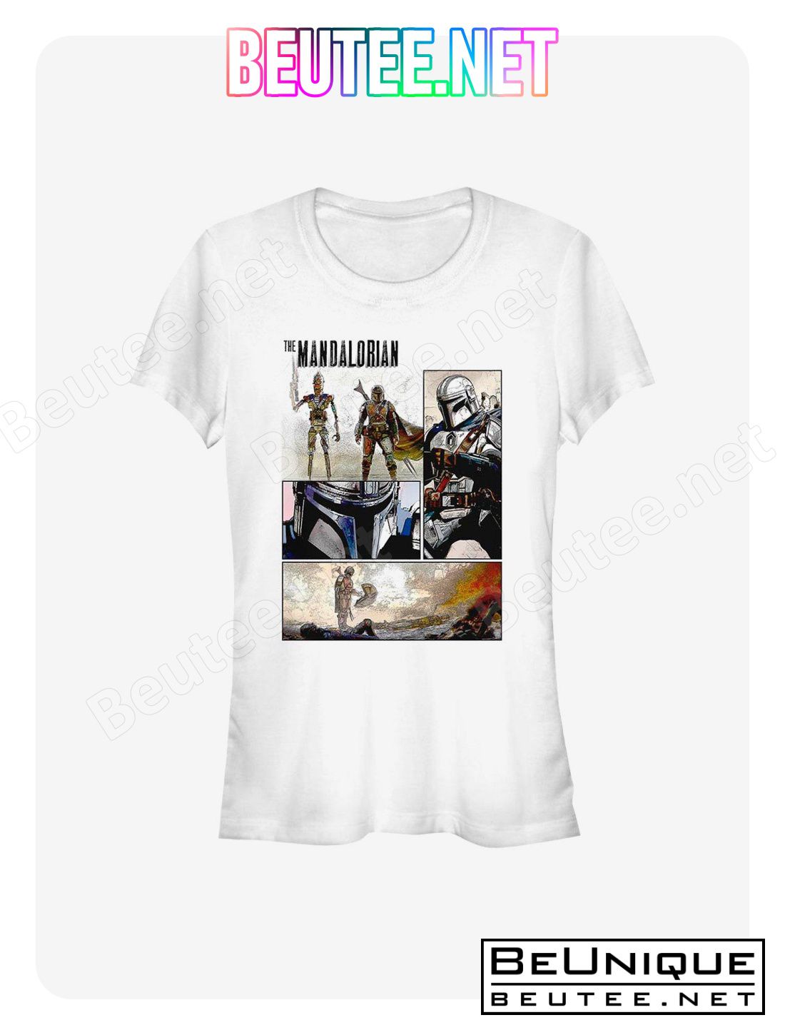 Star Wars The Mandalorian Comicbook Panel T-Shirt