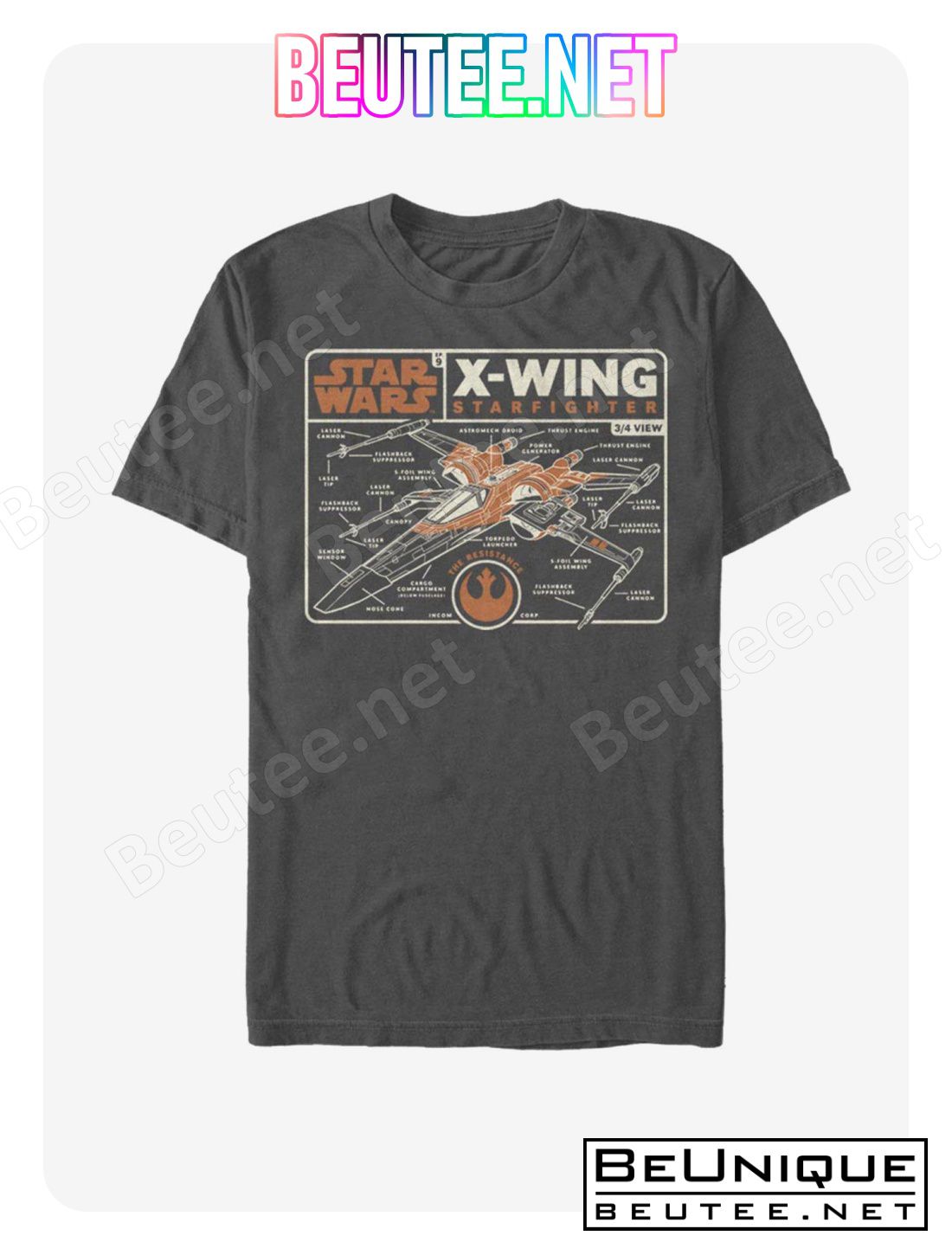 Star Wars The Rise of Skywalker Starfighter Schematic T-Shirt