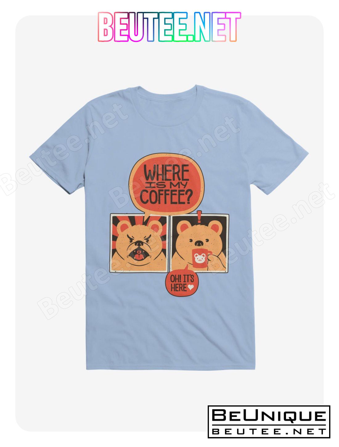 Where Is My Coffee Angry Bear T-Shirt